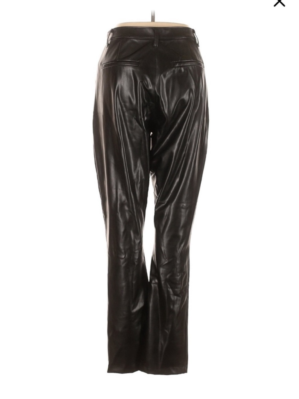 Abercrombie Curve Love Faux Leather Skinny Pants Split Hem Black 32 14 NWT - Picture 3 of 5
